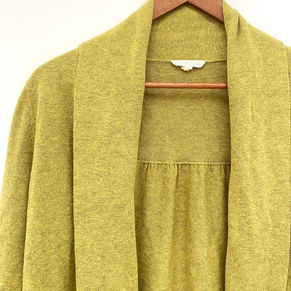 Eileen Fisher Womens Organic Cotton Cardigan Size S Green Shawl Collar Layers - Picture 6 of 9